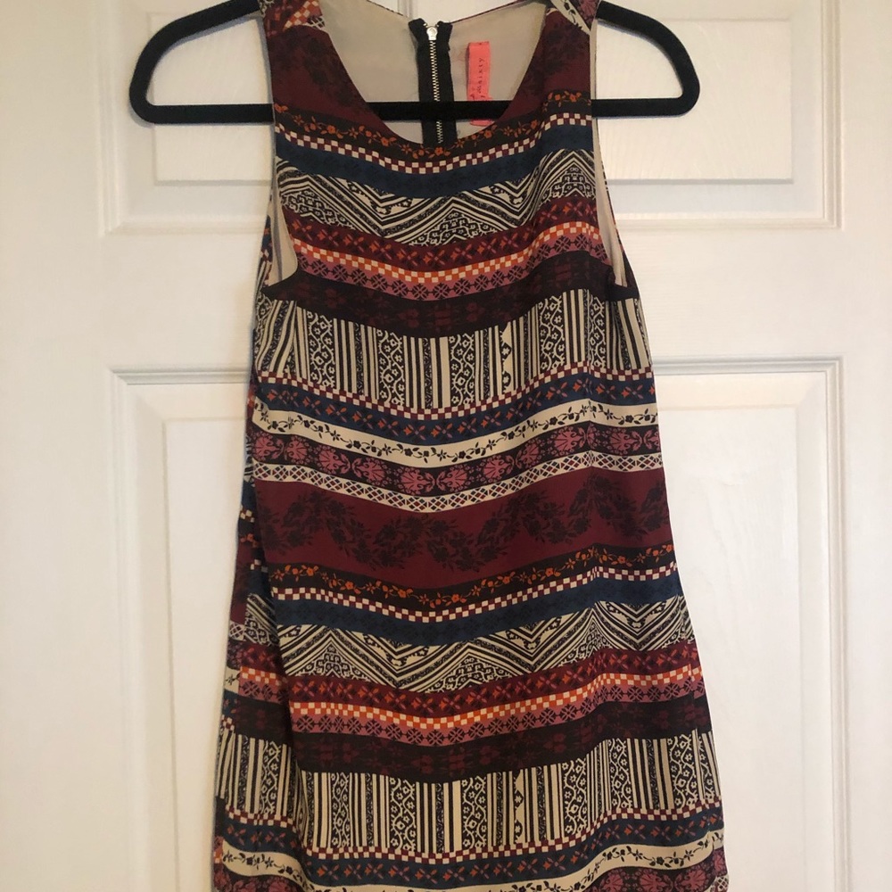 Mixed pattern shift dress